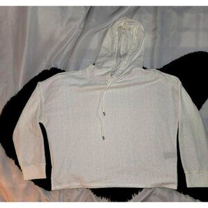 Devotion By Cyrus Women’s White Cropped Hoodie - Size Medium